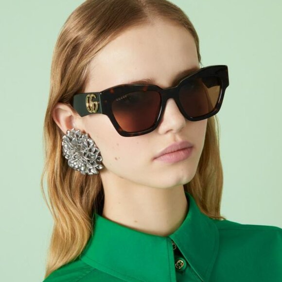 NEW GG1422S 003 GUCCI SUNGLASSES SQUARE WOMEN BROWN EYEWEAR